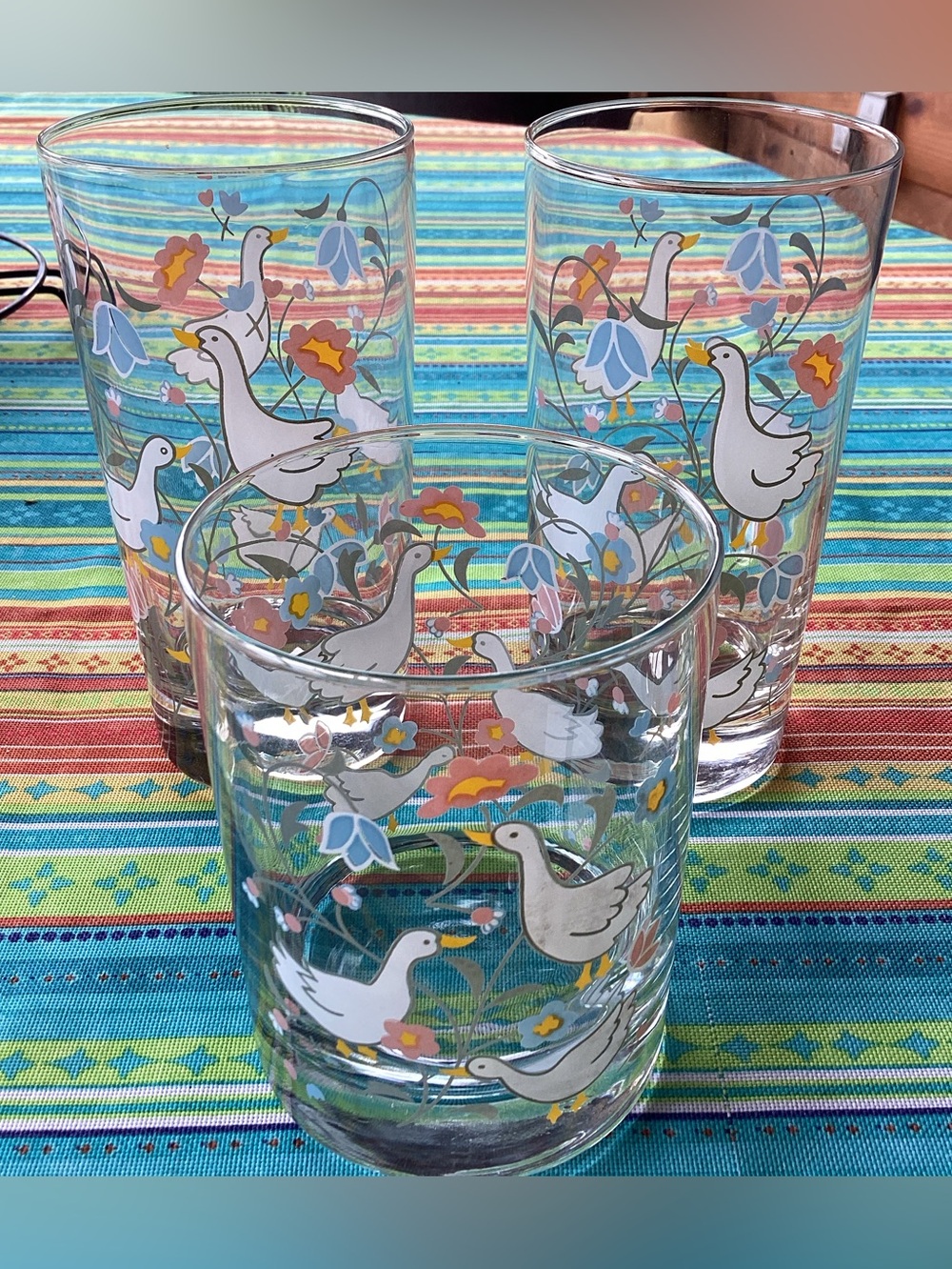 International Tableworks Vintage Marmalade Pattern Glassware - set of 3